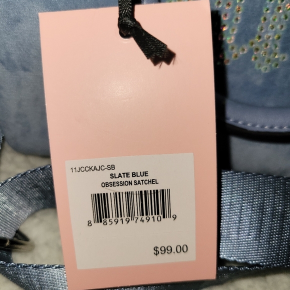 NWT Adorable Juicy Couture Slate Blue Purse - Picture 9 of 9